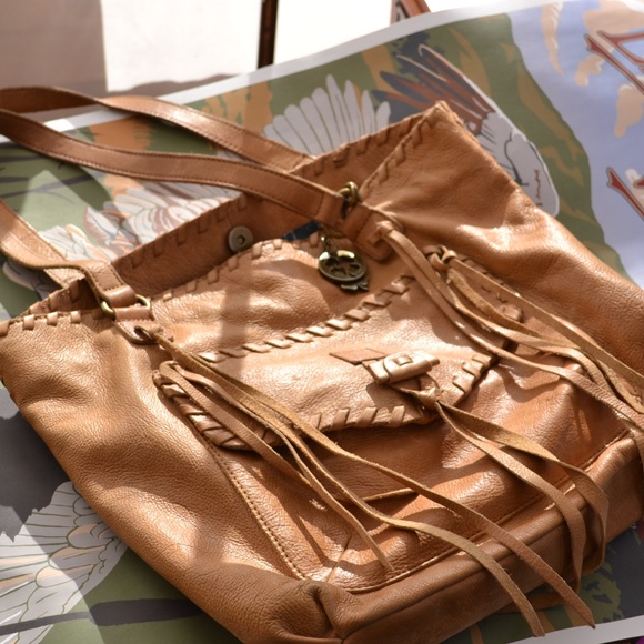 Lucky Brand Handbags - Italian Leather Lucky Brand Tassel Hippie Bag //